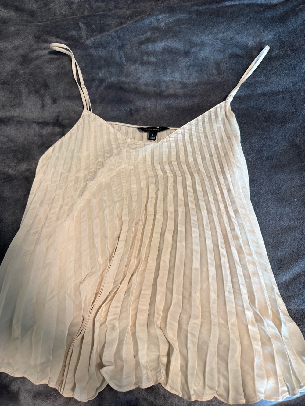Banana Republic Pleated Spaghetti Strap Cami - Light Cream